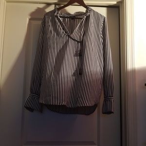 Black and white stripe blouse